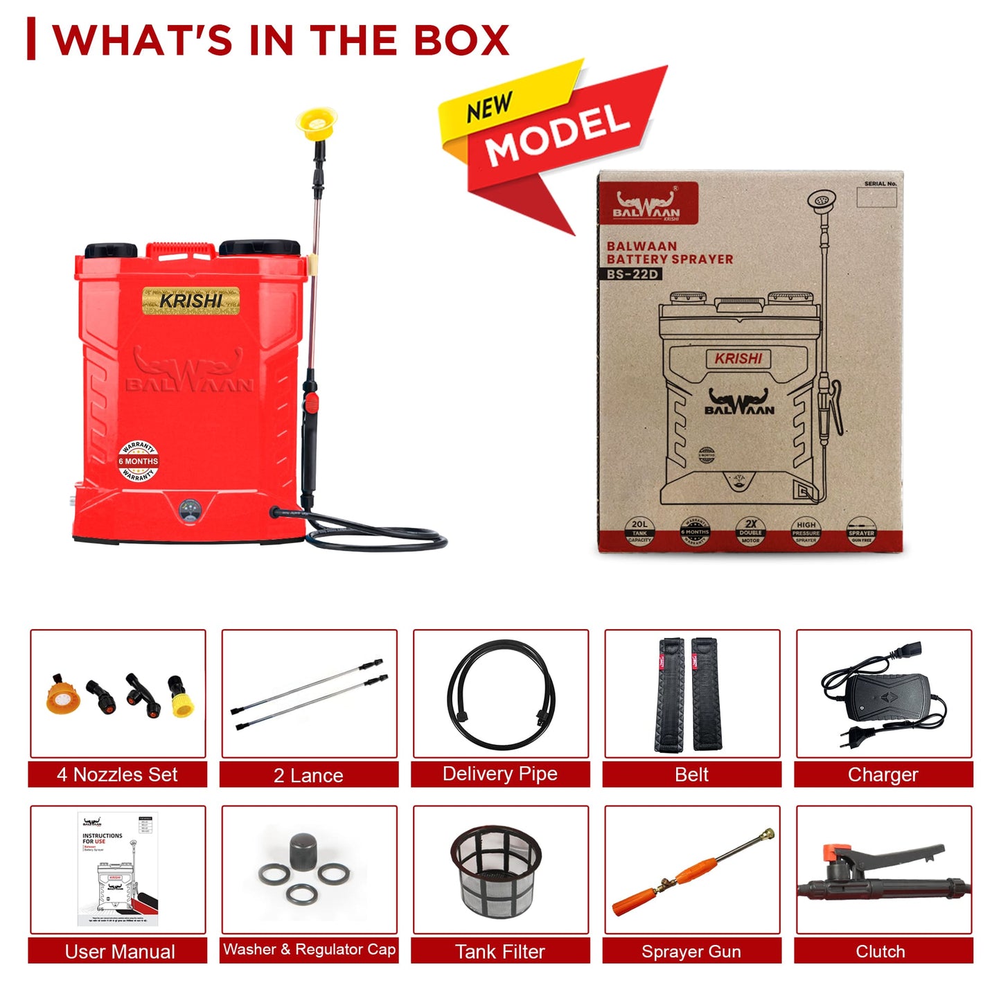Balwaan BS-22D Double Motor Battery Sprayer| 12x12