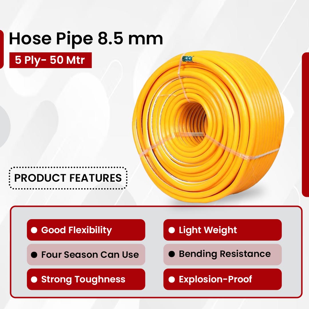 Hose Pipe 8.5 mm 3 Ply- 50 Mtr