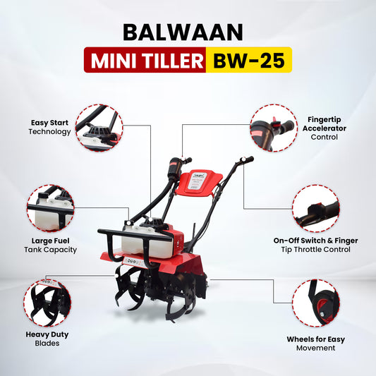 BW-25|Balwaan Mini Tiller Petrol