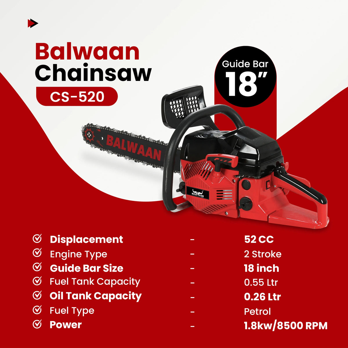 Balwaan Chainsaw 18" CS-520