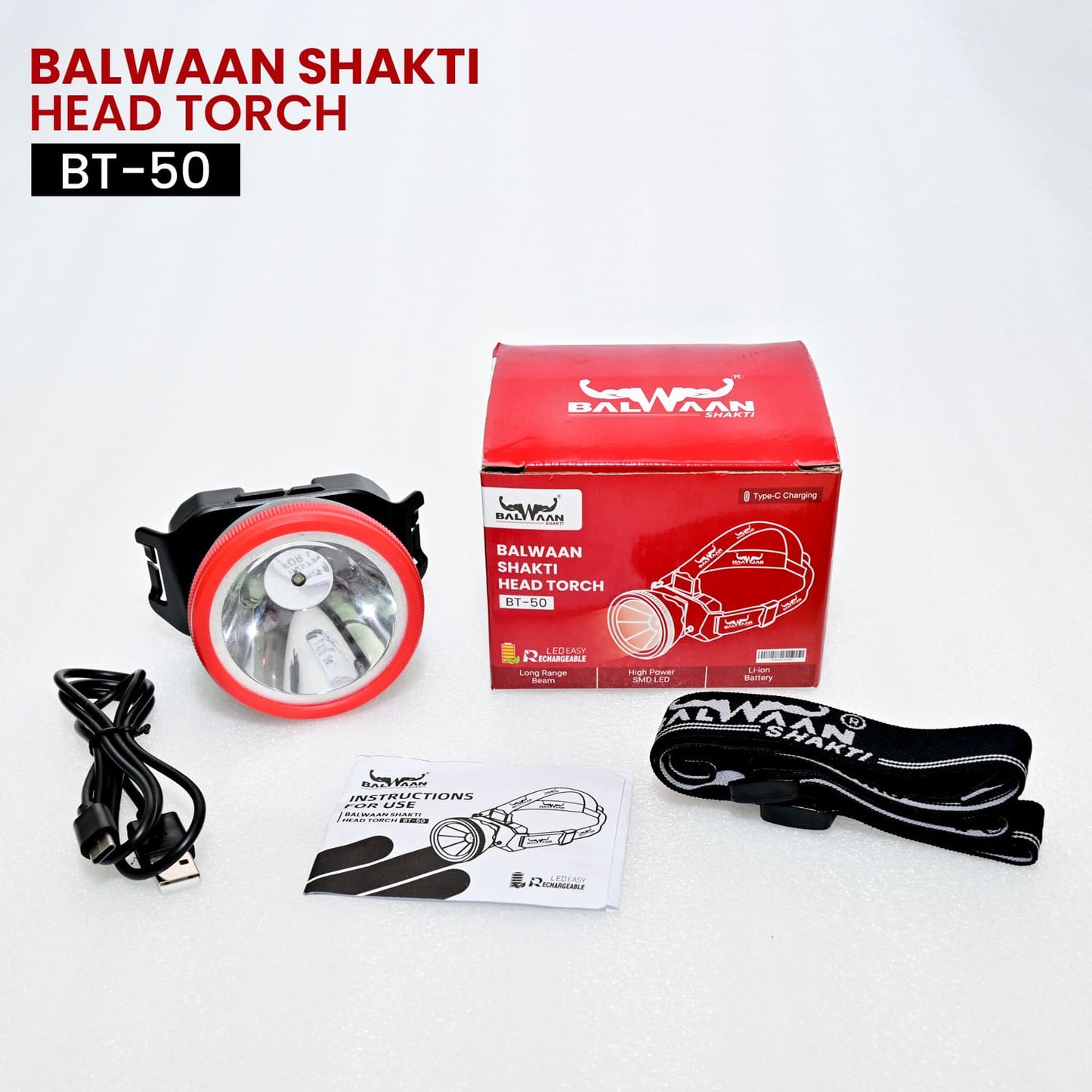 Balwaan Shakti LED Flashlight Head Torch| BT-50