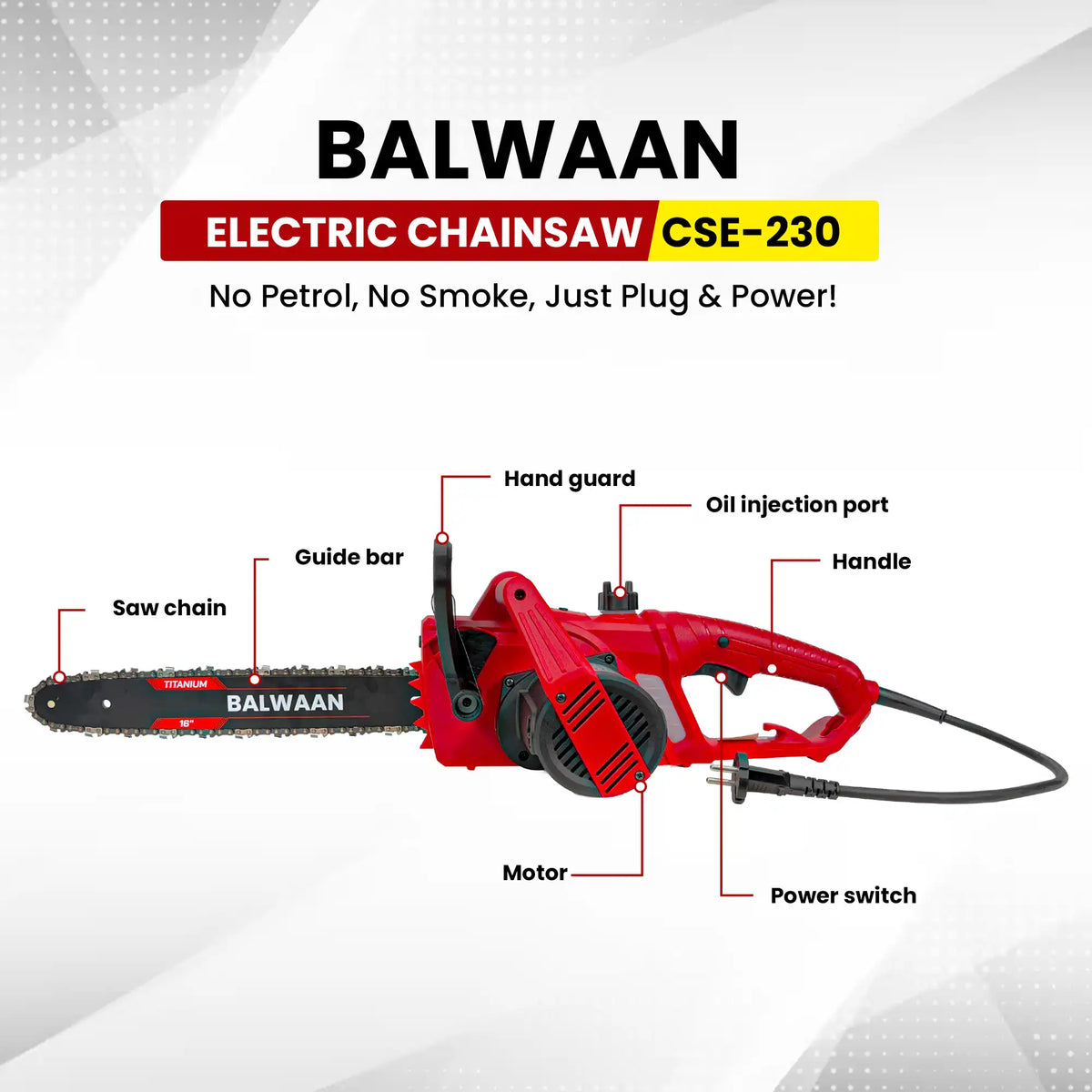 Balwaan Electric Chainsaw 16" CSE-230
