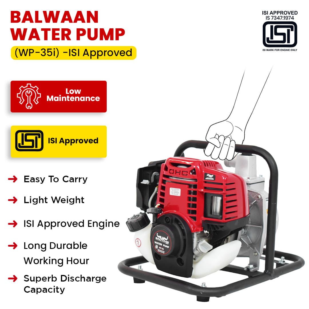 Balwaan 35cc ISI Marked 1 Inch Water Pump | WP-35i