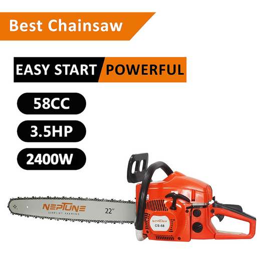 NEPTUNE SIMPLIFY FARMING 58 cc Chain Saw with 22-Inch Cutter Bar