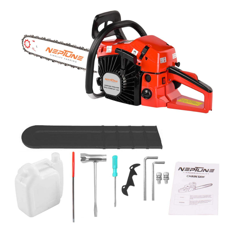 NEPTUNE SIMPLIFY FARMING 62 CC 4 HP Petrol Chainsaw with 24″ Cutter Bar, 2 Stroke Engine (CS-62 Chain Saw)