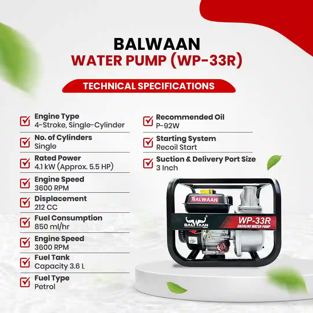 Balwaan Water Pump 3X3 Inch - (Premium) WP-33R - image 6