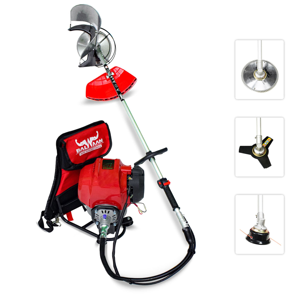 Balwaan BX-50BE (Eco) 50cc Backpack Brush Cutter – 4-Stroke, 1.5 kW - image 2