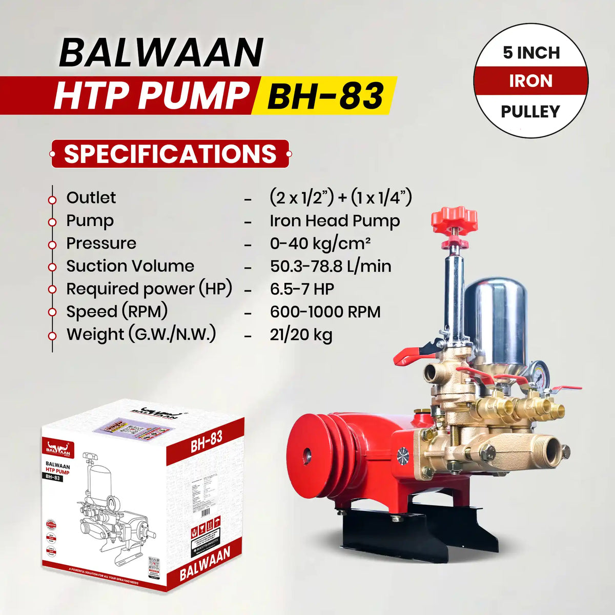 Balwaan HTP pump (2 mouth 1/2 +1 mouth 1/4) BH-83