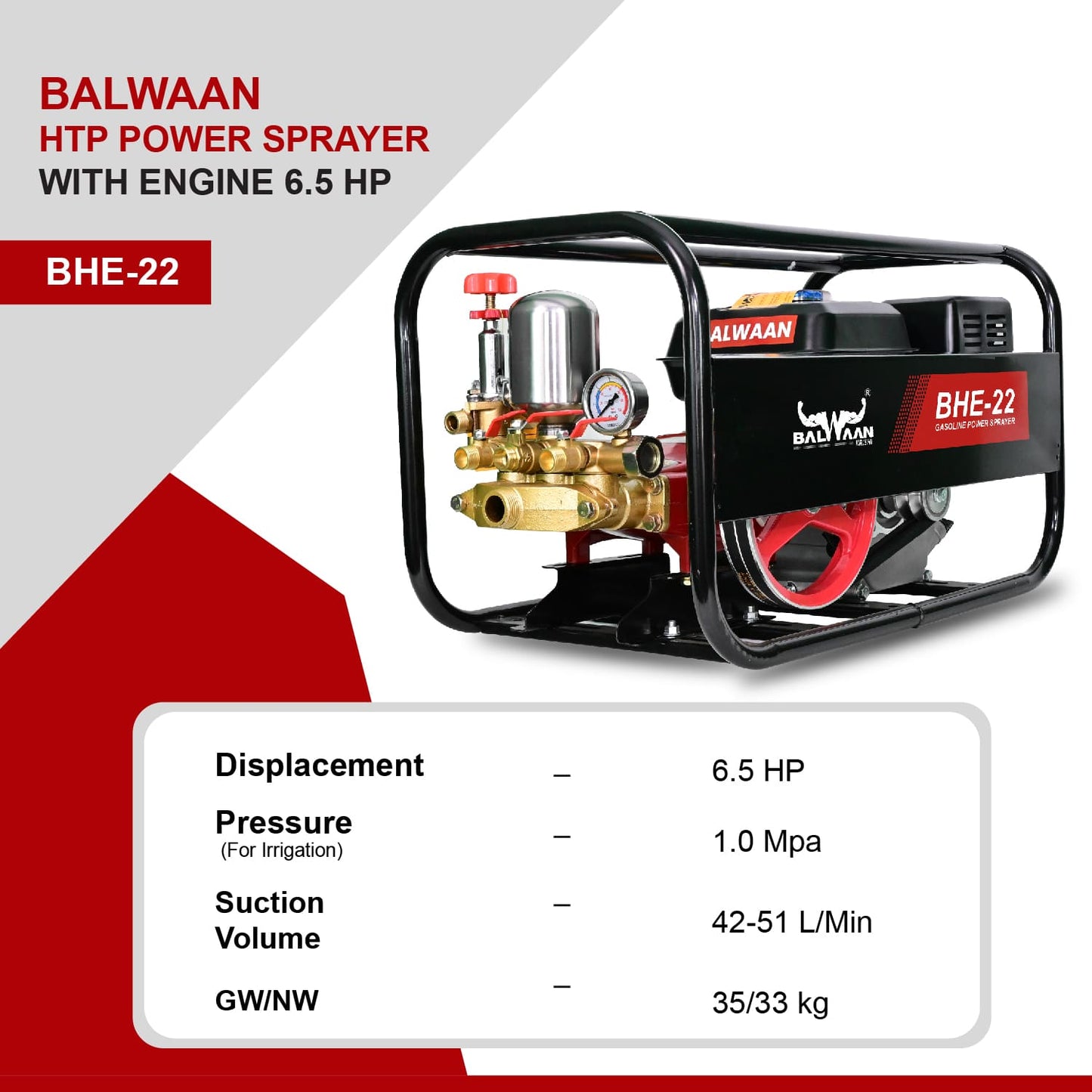 Balwaan BHE-22 HTP with Engine 6.5HP