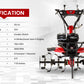 Balwaan BP-700 power weeder box contents - tool kit, engine oil, gear oil, rubber tyres