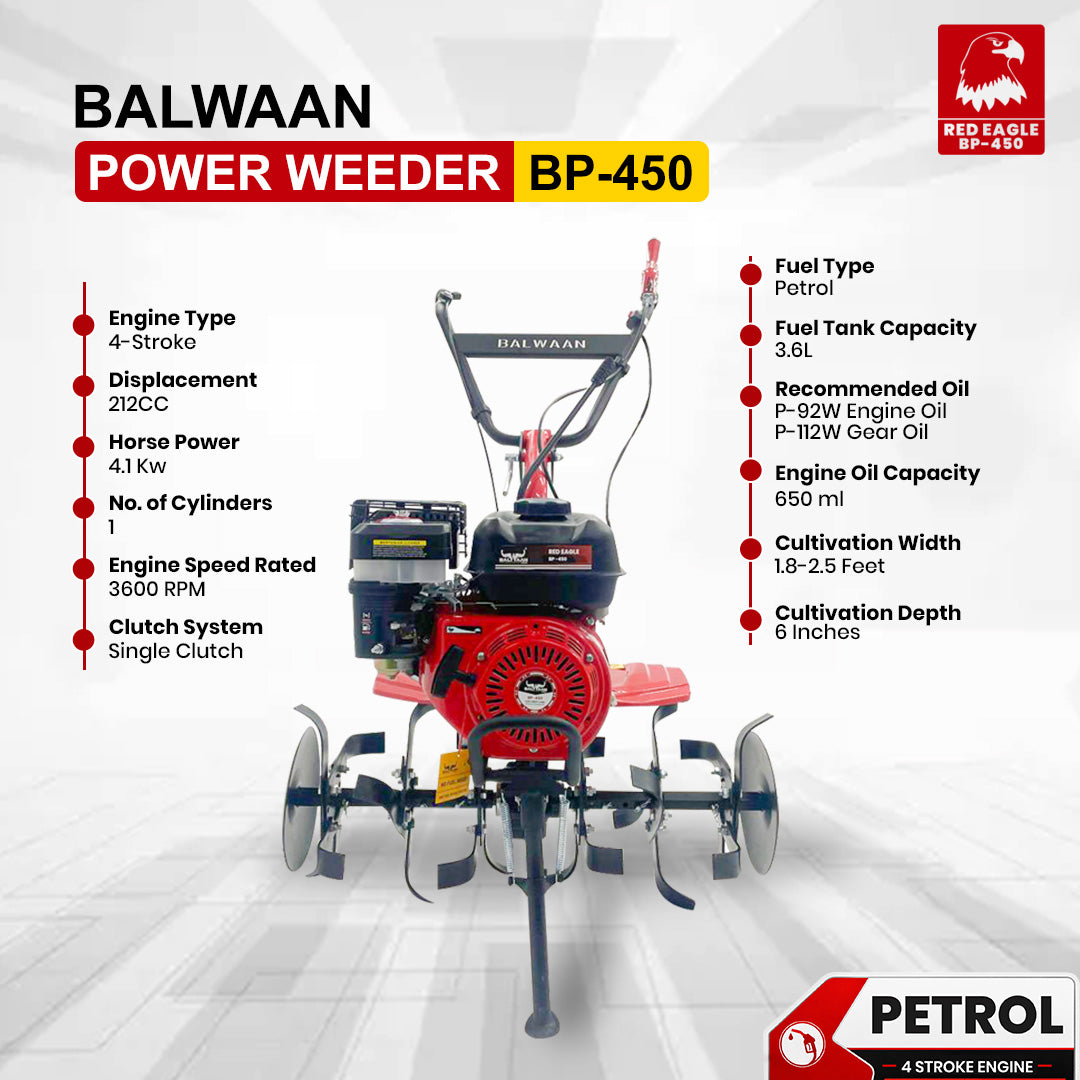 BP-450| Balwaan Power Weeder Red Eagle - (Light weight) Petrol