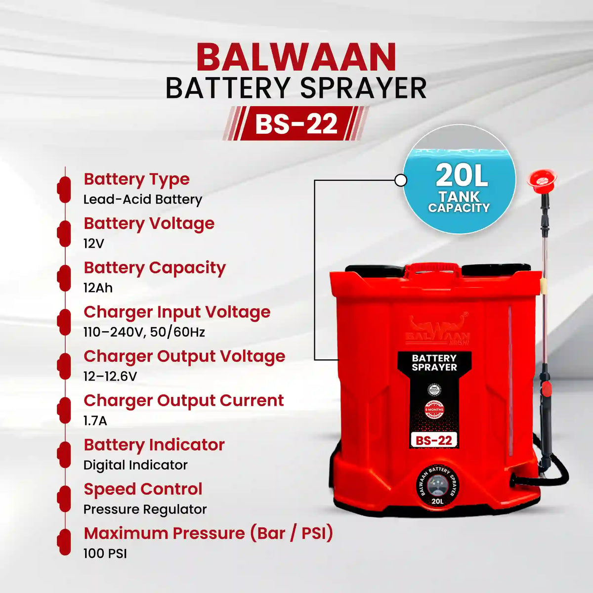 Balwaan Battery Sprayer BS-22 - image 6