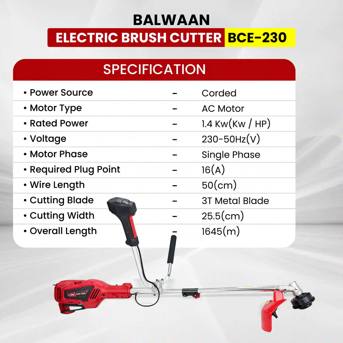 Balwaan Electric Brush Cutter BCE-230