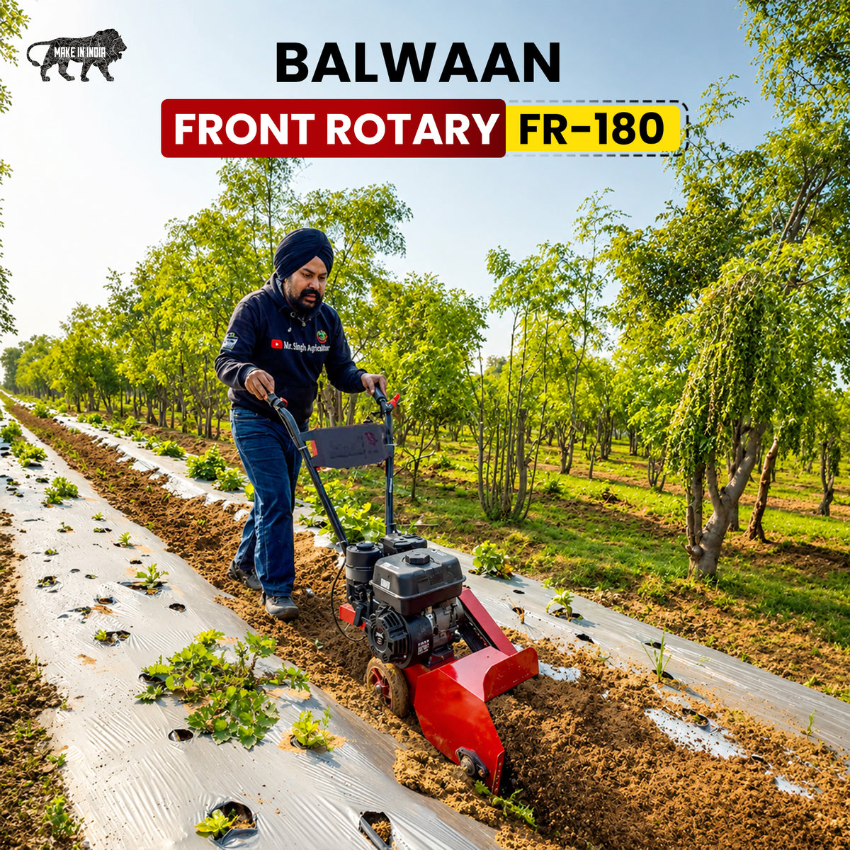 FR-180|Balwaan Front Rotary Inter Cultivator Petrol
