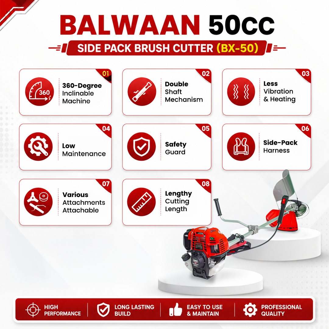 BX-50 Pro|Balwaan Side Pack Brush Cutter Petrol