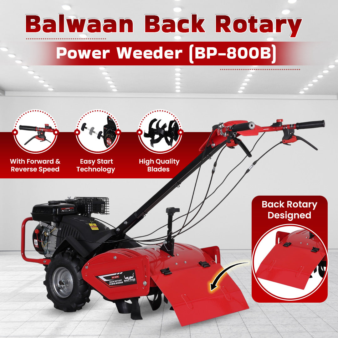 BP-800B | Balwaan Power Weeder- (MPDT) (Back Rotary) Petrol