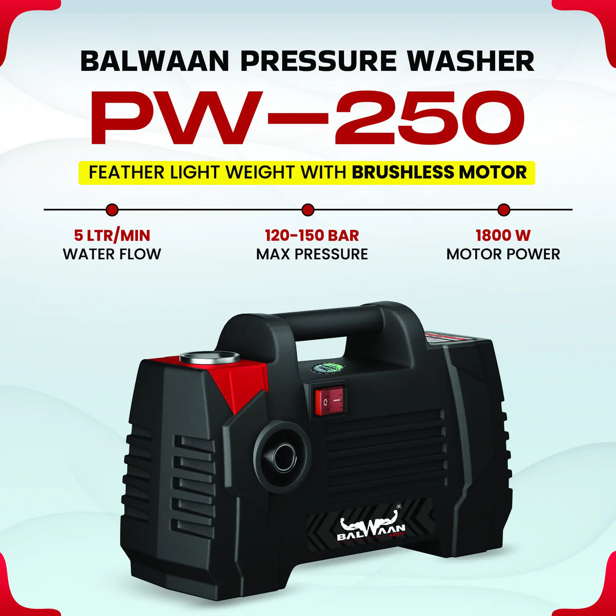 Balwaan Pressure Washer (Lightweight) PW-250