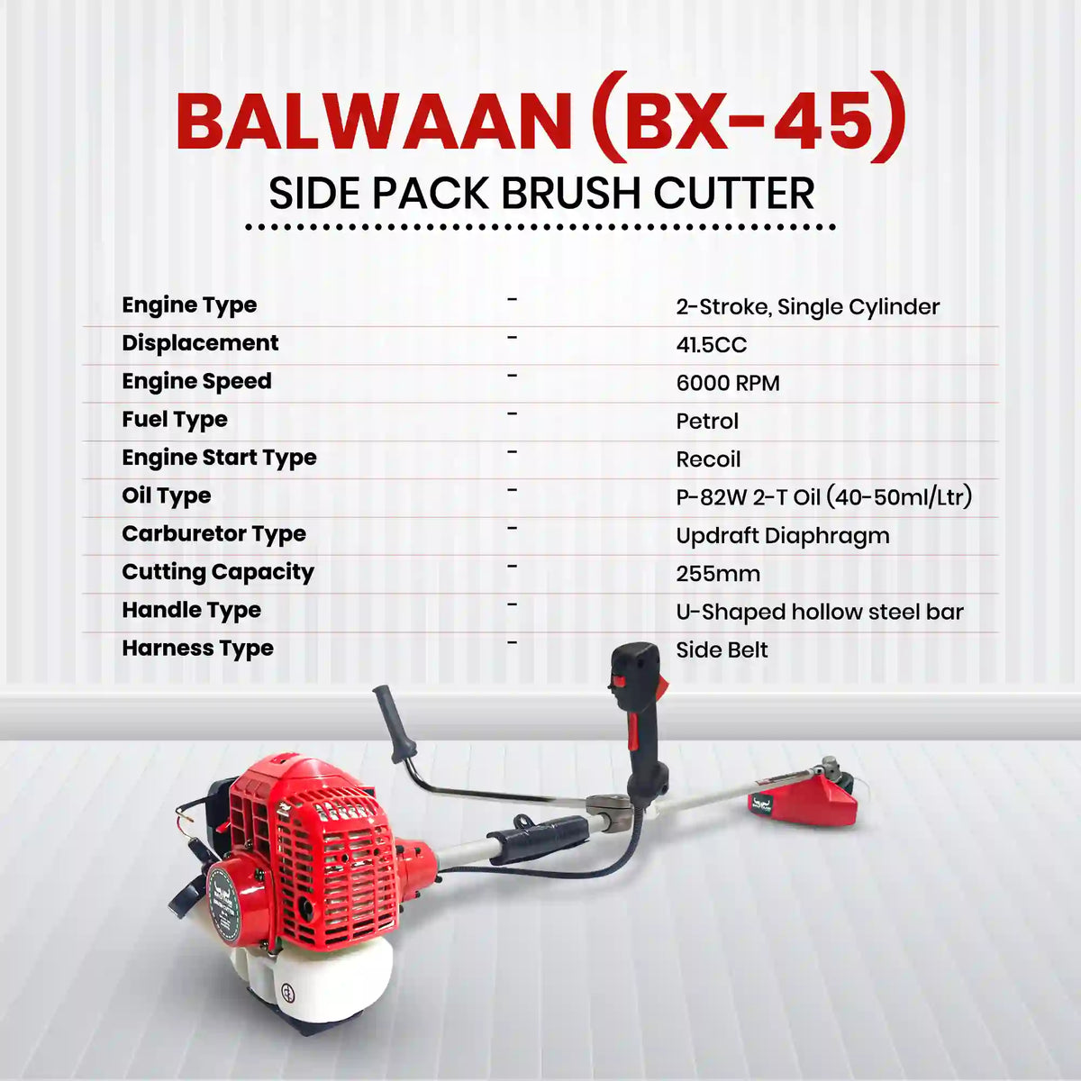 Balwaan Side Pack Brush Cutter Petrol BX-45