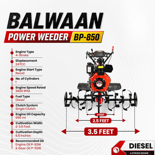 BP-850| Balwaan Power Weeder - Diesel