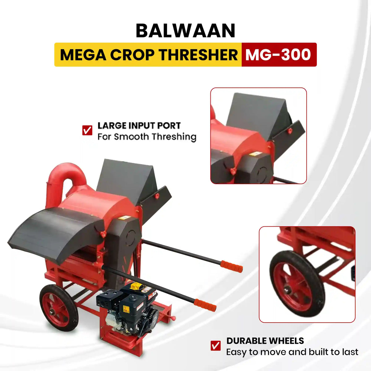 Balwaan Paddy crop thresher with engine MG-300 - image 4