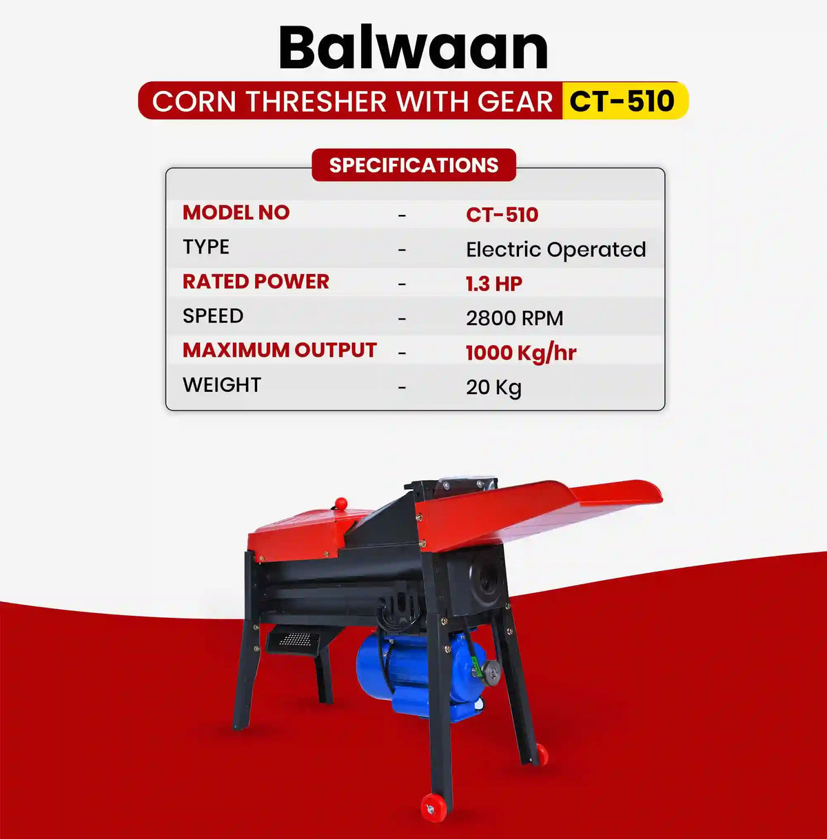 Balwaan Corn Thresher with Gear CT-510 - image 5