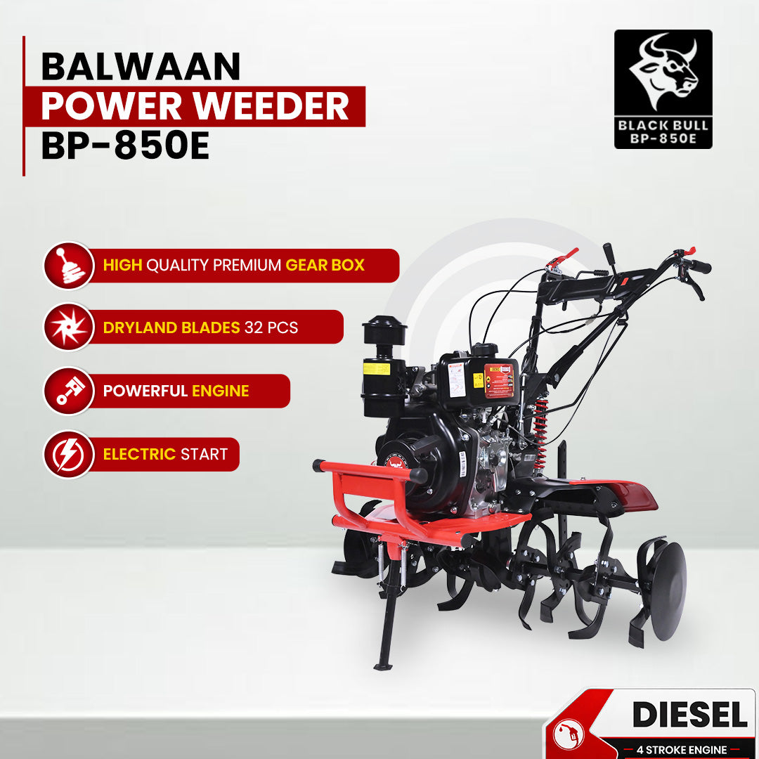 BP-850E| Balwaan Power Weeder Black Bull Diesel (E-Start + Shocker)