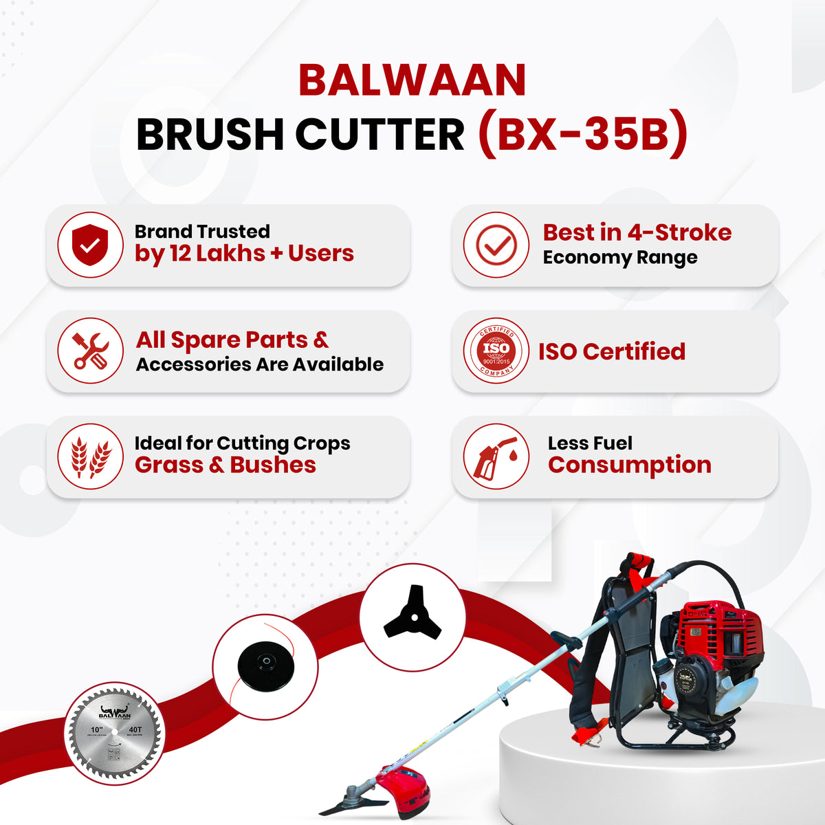 BX-52|Balwaan Side Pack Brush Cutter Petrol