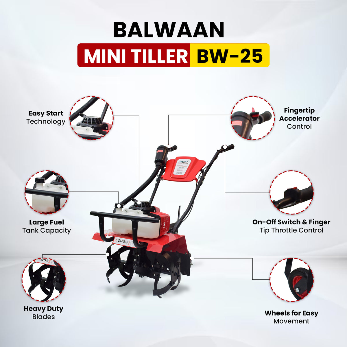 BW-25|Balwaan Mini Tiller Petrol