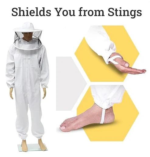 Bee Protective Suit – 100% Cotton, Removable Aerated Veil, Full-Body Coverage - image 4