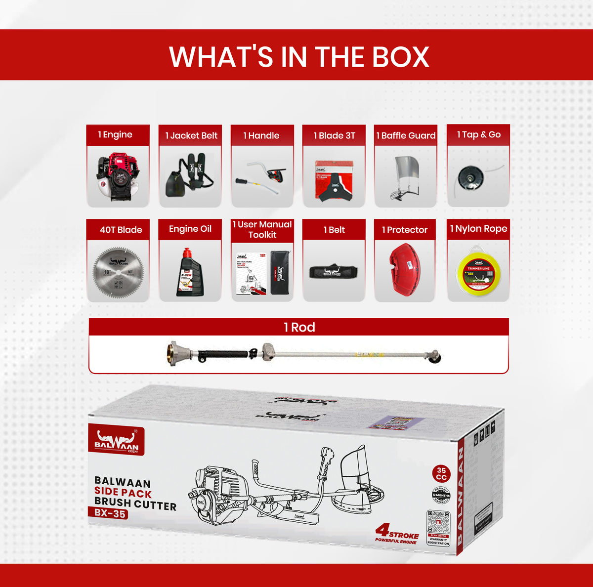 BX-35 Pro|Balwaan Side Pack Brush Cutter Petrol