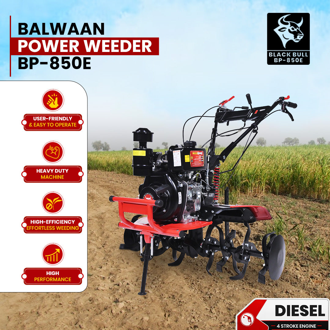BP-850E| Balwaan Power Weeder Black Bull Diesel (E-Start + Shocker)