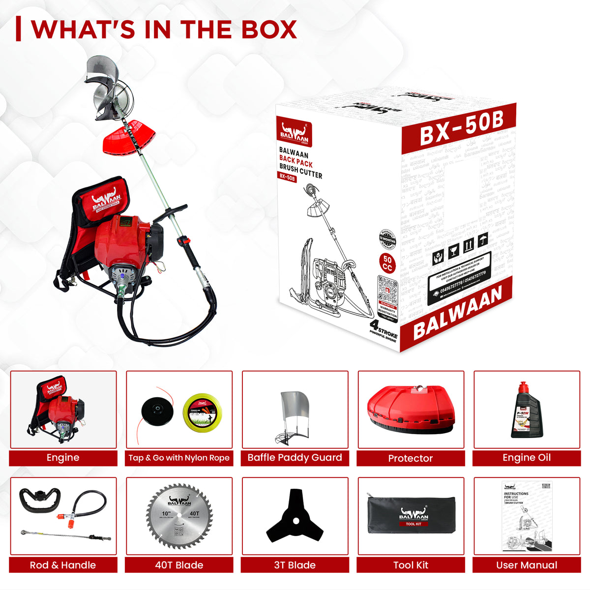 BX-50B|Balwaan Back Pack Brush Cutter Petrol