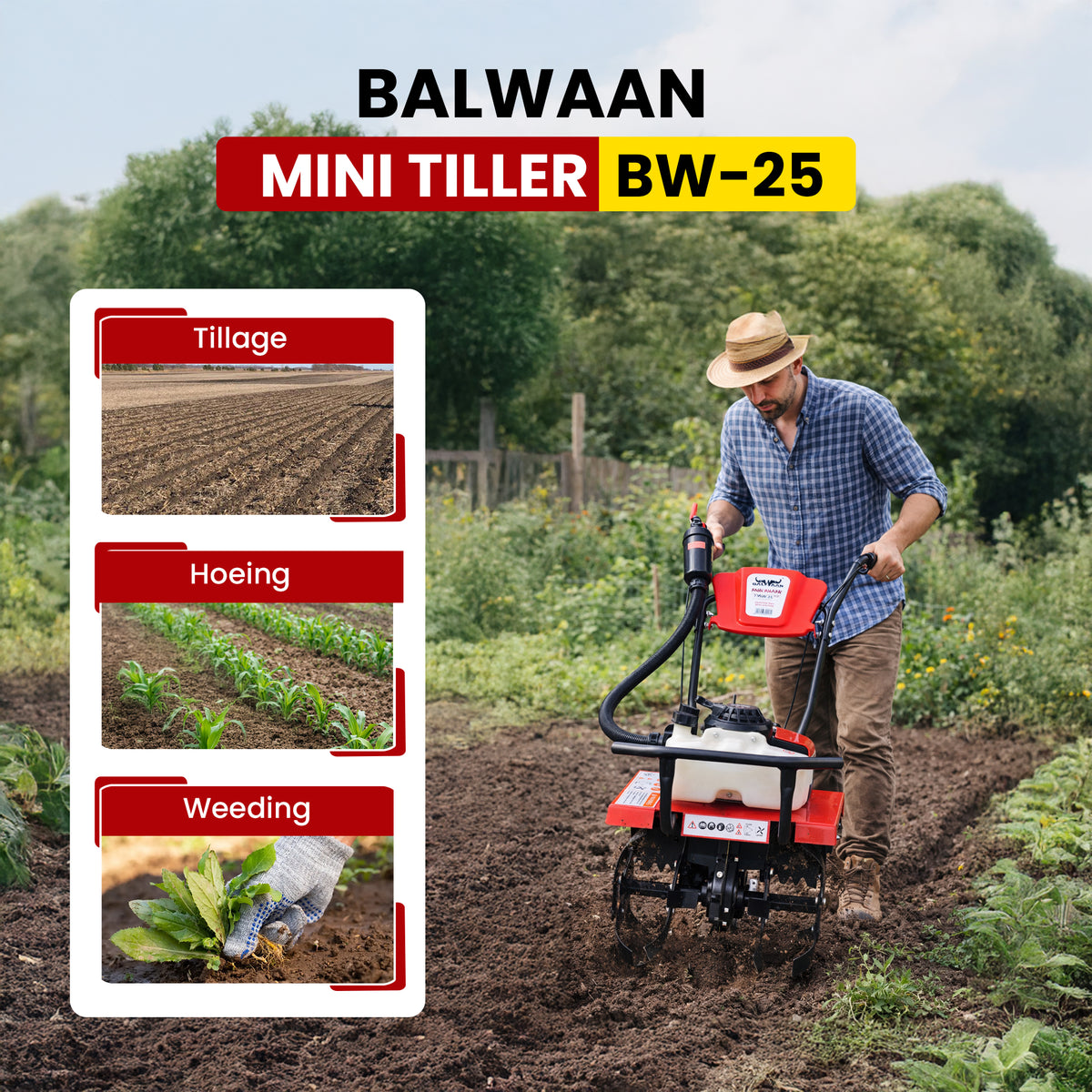 BW-25|Balwaan Mini Tiller Petrol