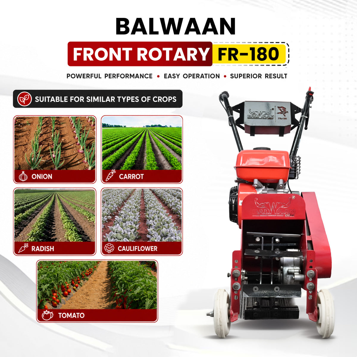 FR-180|Balwaan Front Rotary Inter Cultivator Petrol