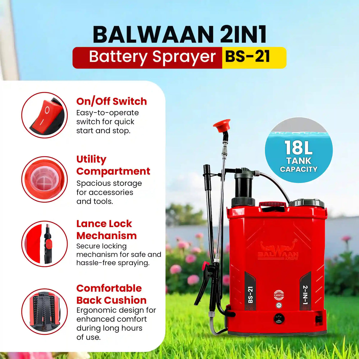 Balwaan Battery Sprayer (2in1) BS-21 - image 6