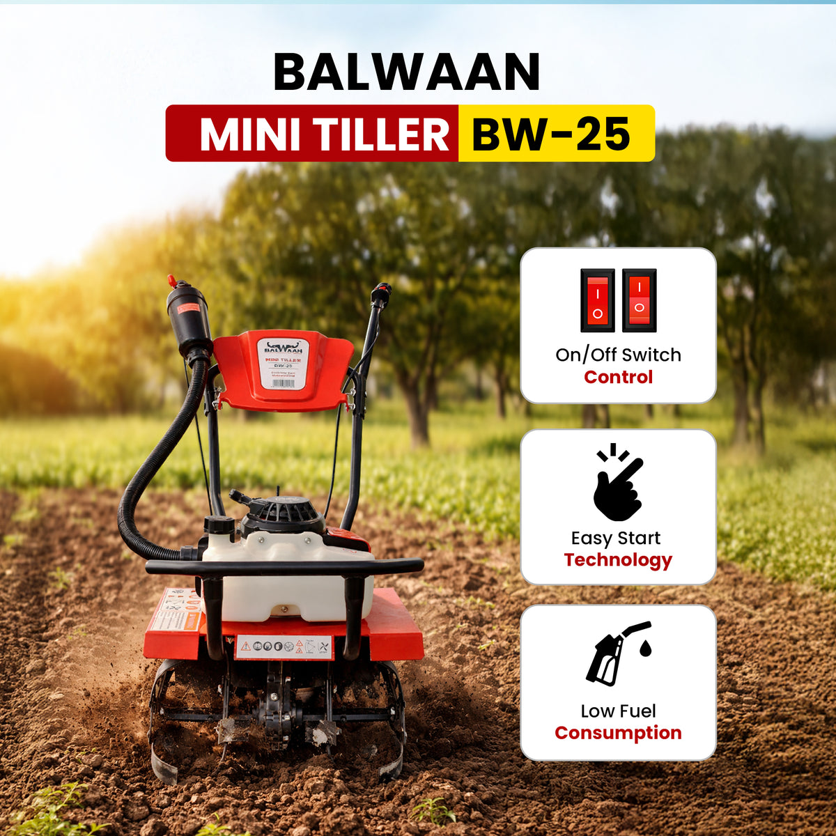BW-25|Balwaan Mini Tiller Petrol