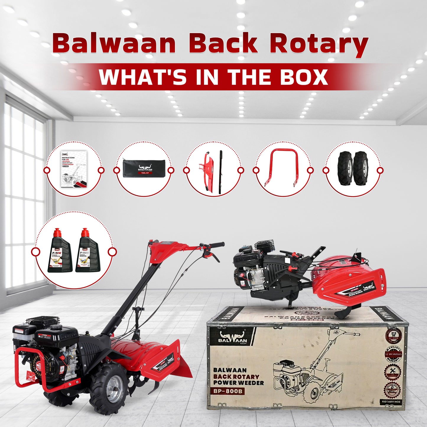 BP-800B | Balwaan Power Weeder- (MPDT) (Back Rotary) Petrol