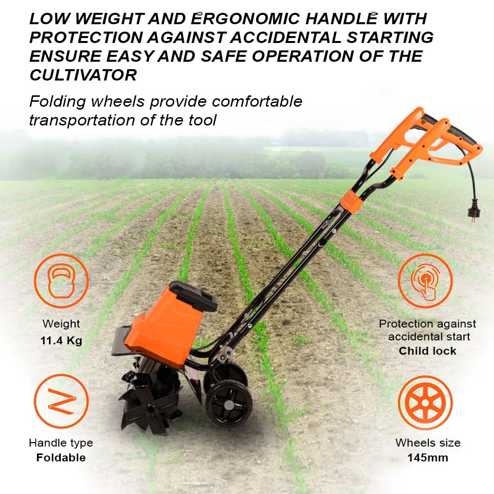 Electric Portable Mini Garden Tiller Cultivator, Weeder NC-41E 1500 W