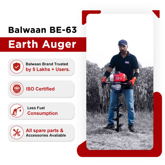 Balwaan 63cc Earth Auger with 8 Inch & 12 Inch Planter