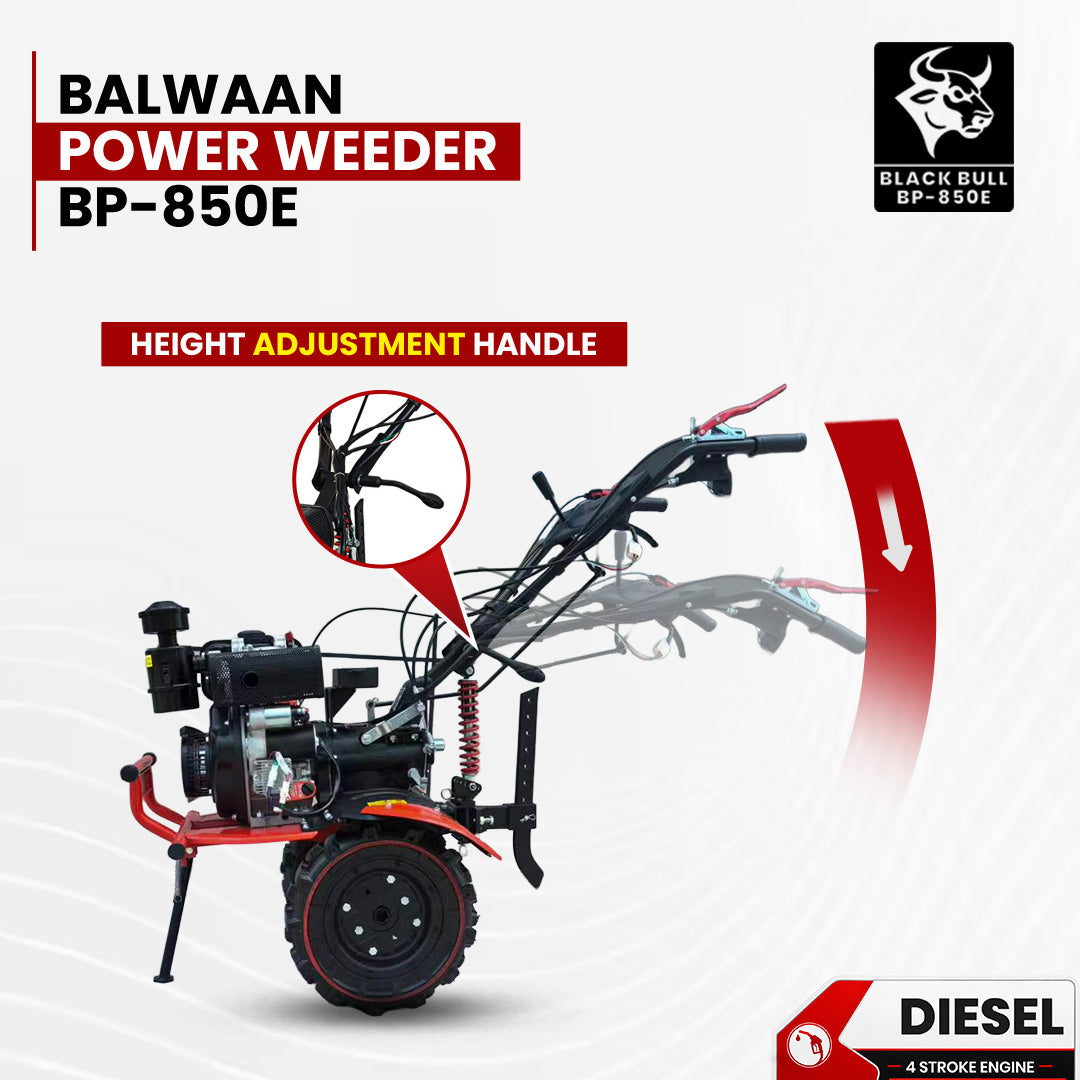 BP-850E| Balwaan Power Weeder Black Bull Diesel (E-Start + Shocker)