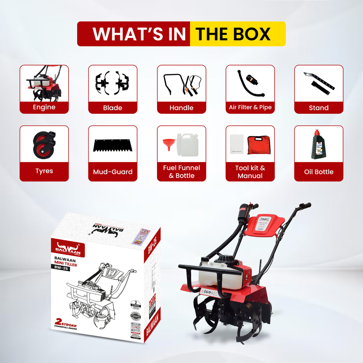 BW-25|Balwaan Mini Tiller Petrol