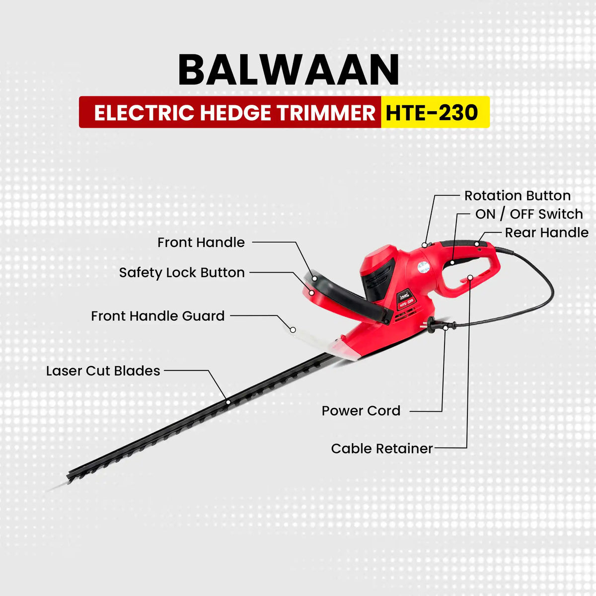 Balwaan Electric Hedge Trimmer HTE-230