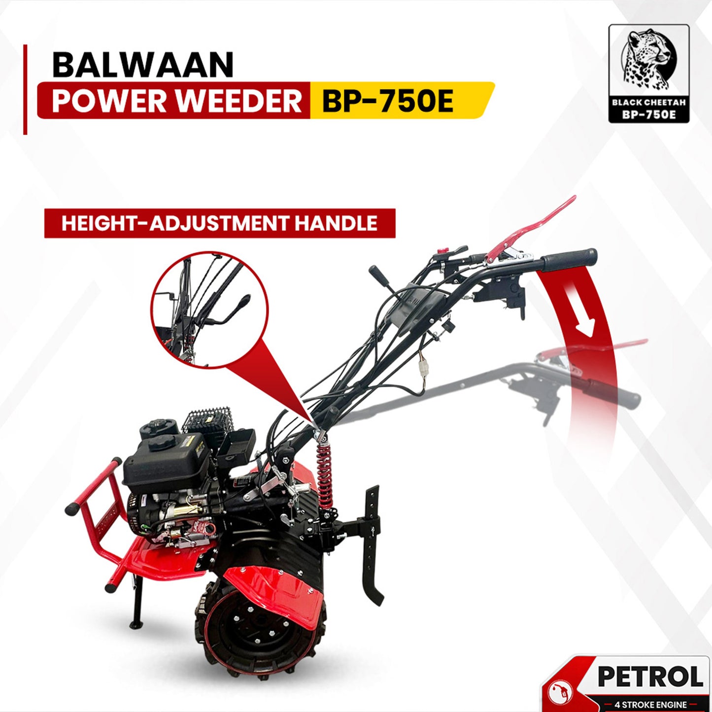 BP-750E| Balwaan Power Weeder Black Cheetah (E-Start + Shocker) Petrol