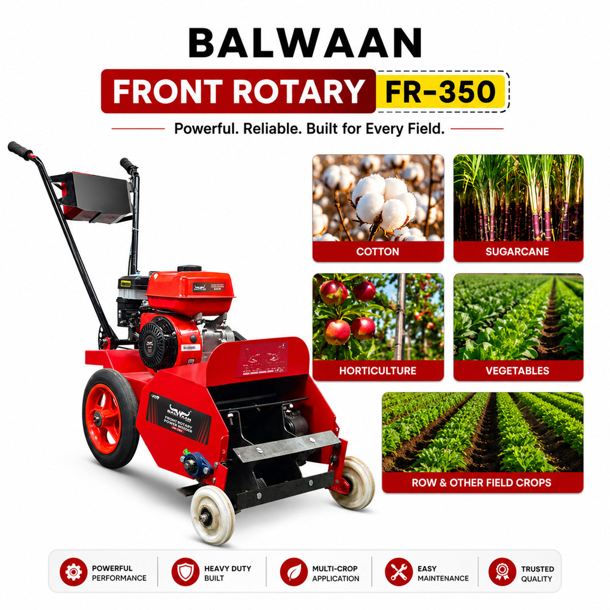 FR-350|Balwaan Front Rotary Inter Cultivator Petrol
