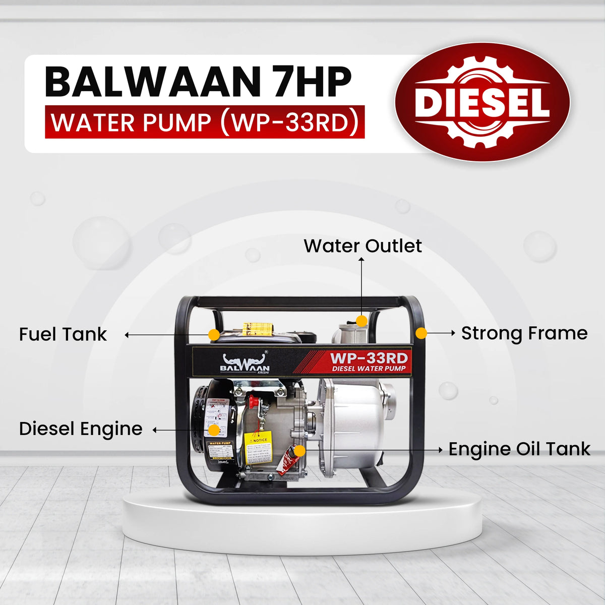 Balwaan Water Pump 3X3 Inch -(Premium) WP-33RD - image 4