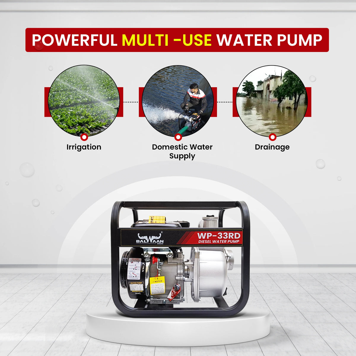 Balwaan Water Pump 3X3 Inch -(Premium) WP-33RD - image 5
