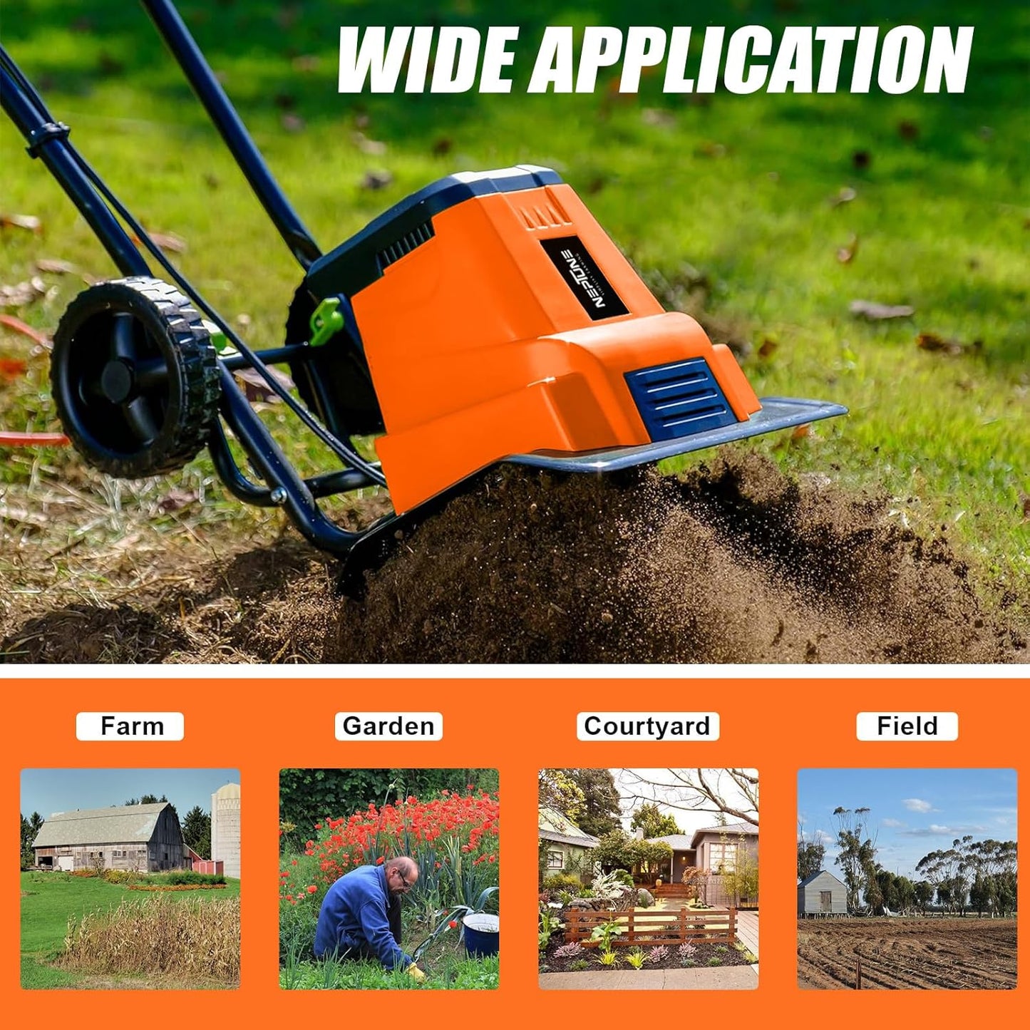 Electric Portable Mini Garden Tiller Cultivator, Weeder NC-41E 1500 W