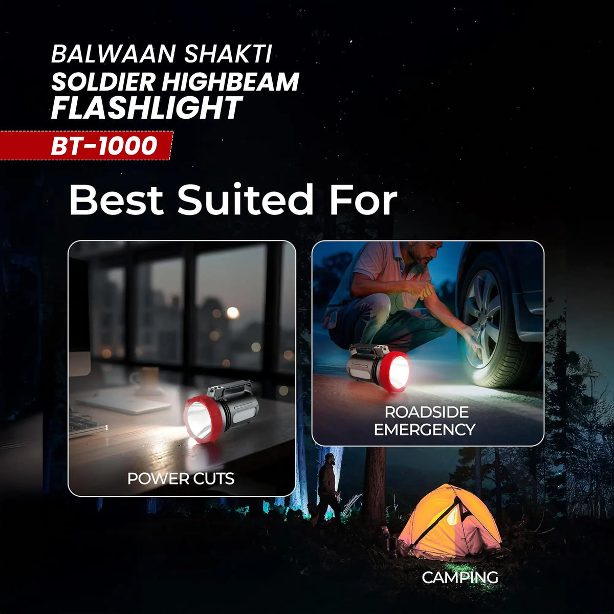 Balwaan Shakti Soldier High Beam Flashlight BT-1000 - image 7