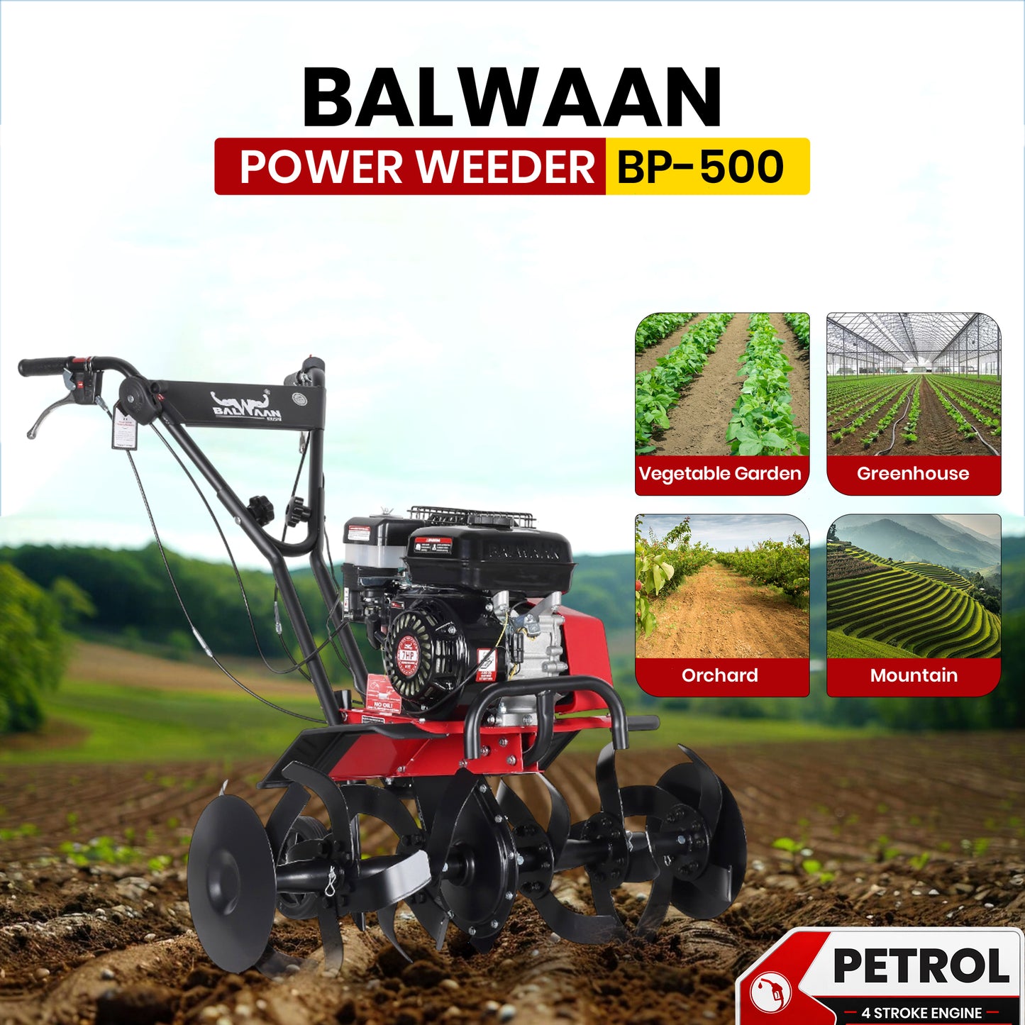 BP-500| Balwaan Power Weeder - (MPDT) (Light Weight) Petrol