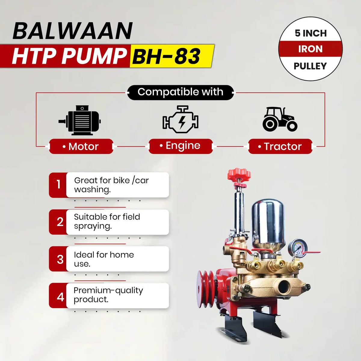 Balwaan HTP pump (2 mouth 1/2 +1 mouth 1/4) BH-83